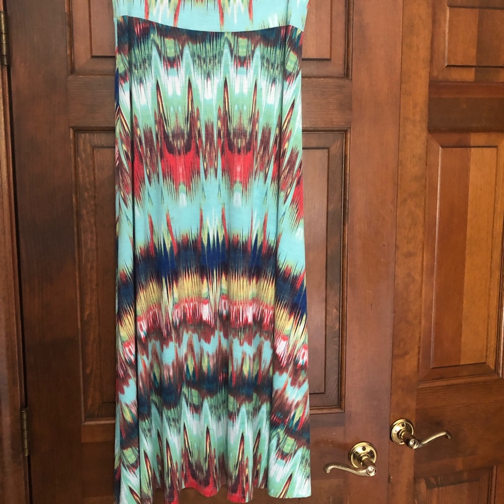 Southwest inspired long skirt with elastic waistband